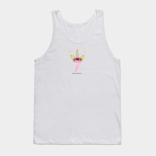 Seventh birthday. Seven. Unicorn birthday invitation. Party invitation greeting card Tank Top